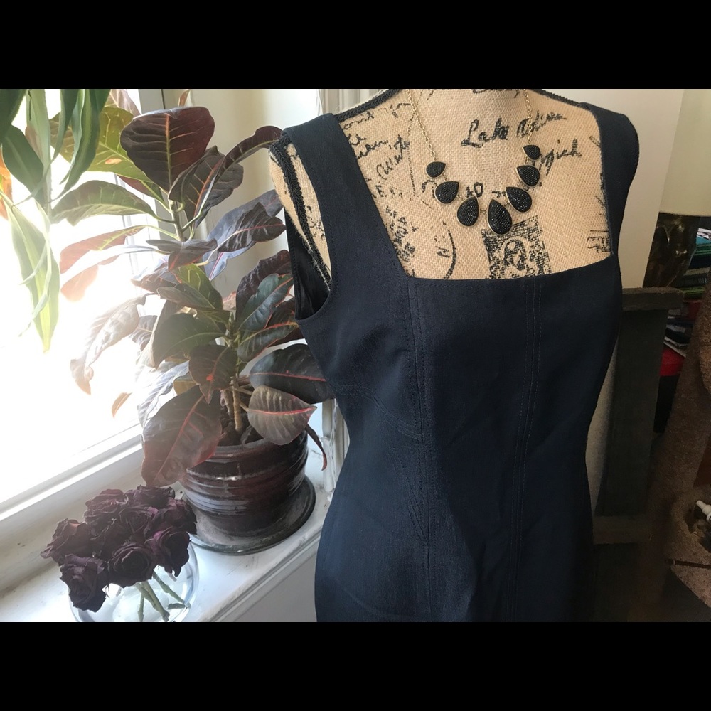 Tahari blue jean sheath dress